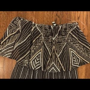 Parker Beaded Gray Evening Gown